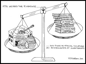 Eidelson cartoon: APA Says No Ethical Violations at GTMO